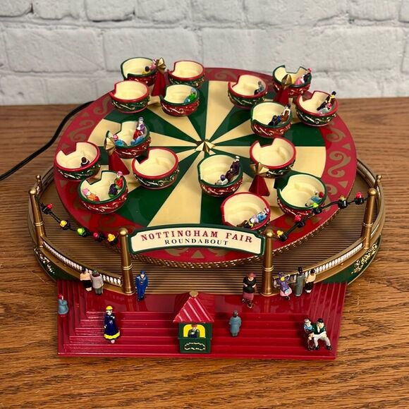 Mr. Christmas Spinning Tea Cups Nottingham Fair Animated Musical Holiday Decor - Picture 1 of 12